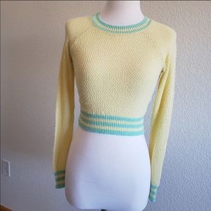 ModCloth Yellow Knit Cropped Sweater